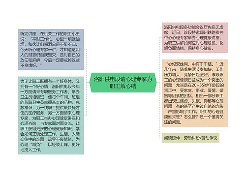 洛阳供电段请心理专家为职工解心结