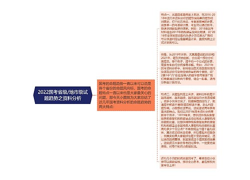 2022国考省级/地市级试题趋势之资料分析