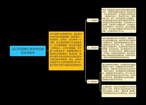 2022年国家公务员考试面试如何备考