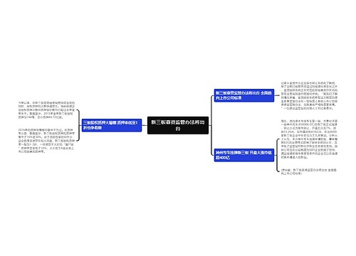 新三板募资监管办法将出台