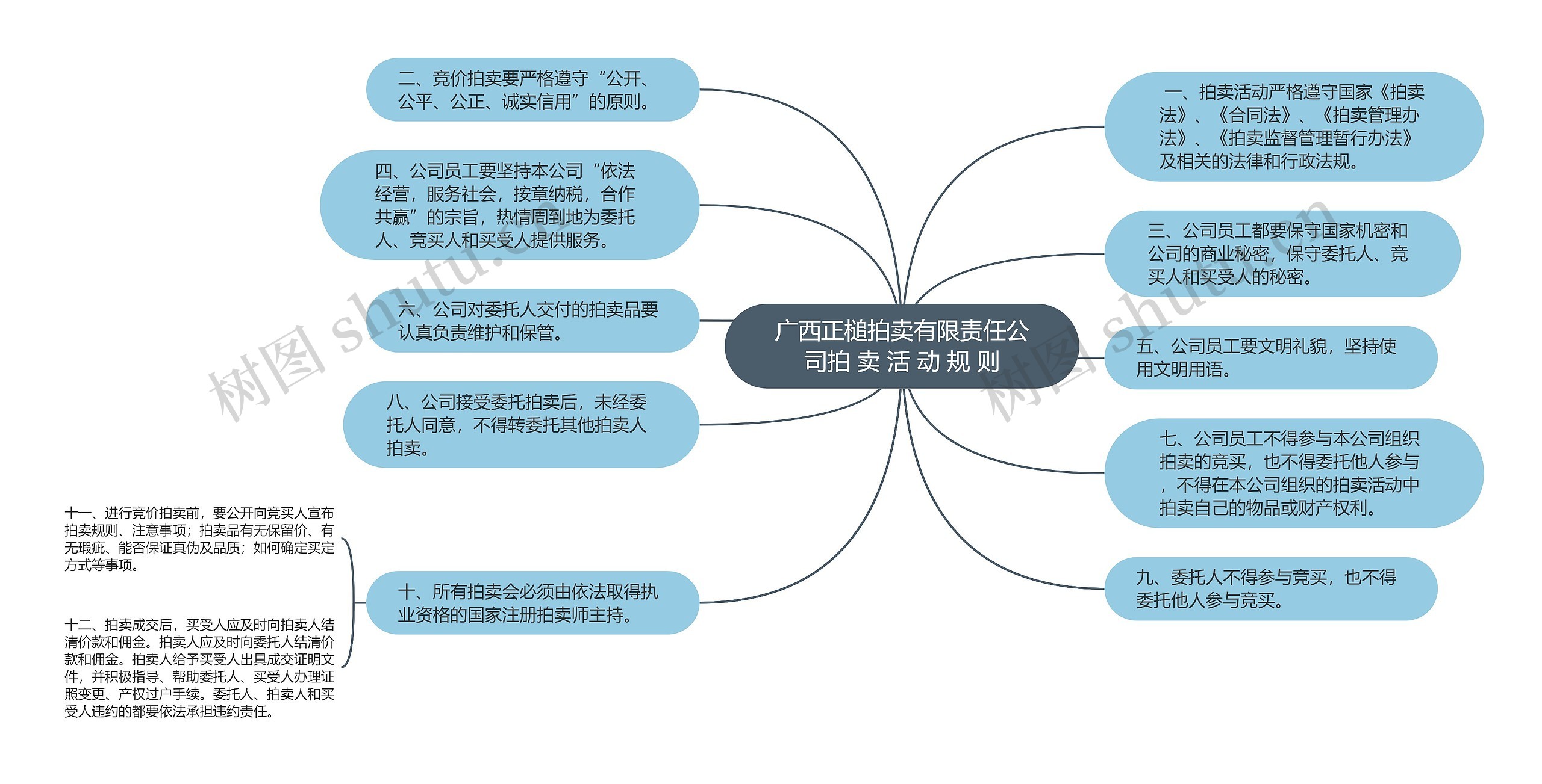 广西正槌拍卖有限责任公司拍 卖 活 动 规 则思维导图