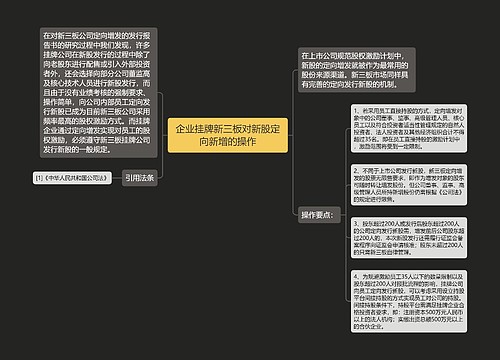 企业挂牌新三板对新股定向新增的操作