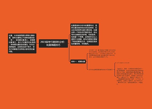 2023国考行测资料分析：比重做题技巧