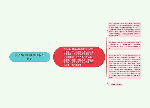 女子专门应聘吧台服务员盗窃
