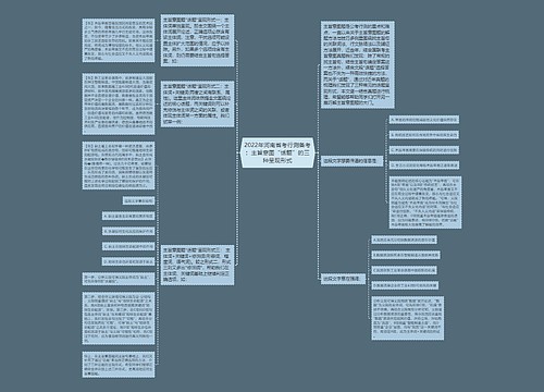 2022年河南省考行测备考：主旨意图“话题”的三种呈现形式