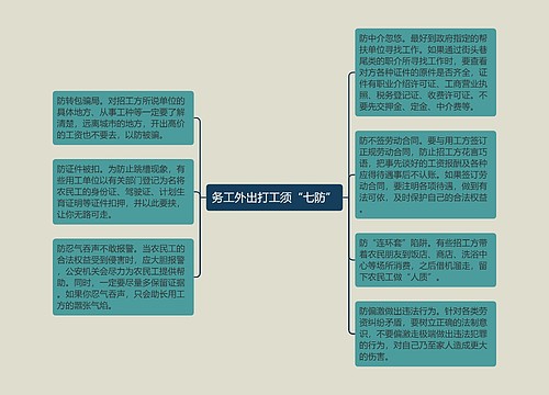 务工外出打工须“七防”