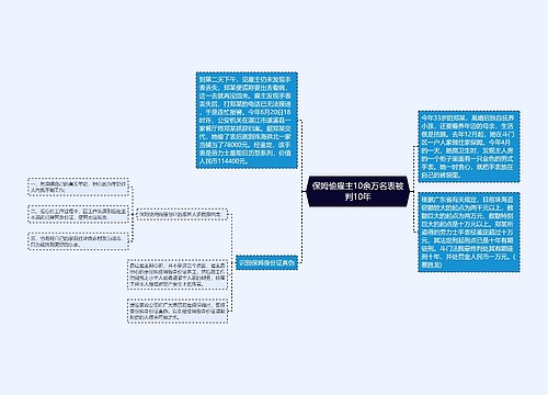 保姆偷雇主10余万名表被判10年