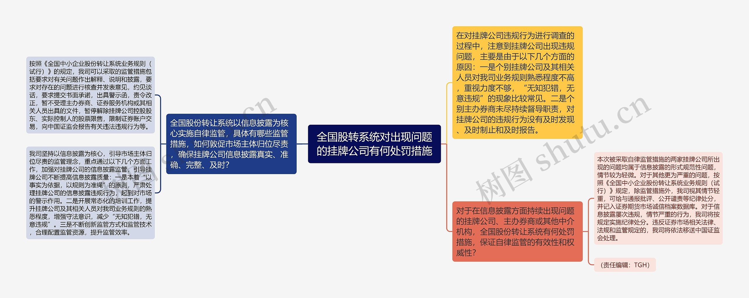 全国股转系统对出现问题的挂牌公司有何处罚措施思维导图