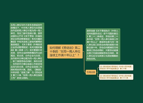 如何理解《劳动法》第二十条的“在同一用人单位连续工作满十年以上”？