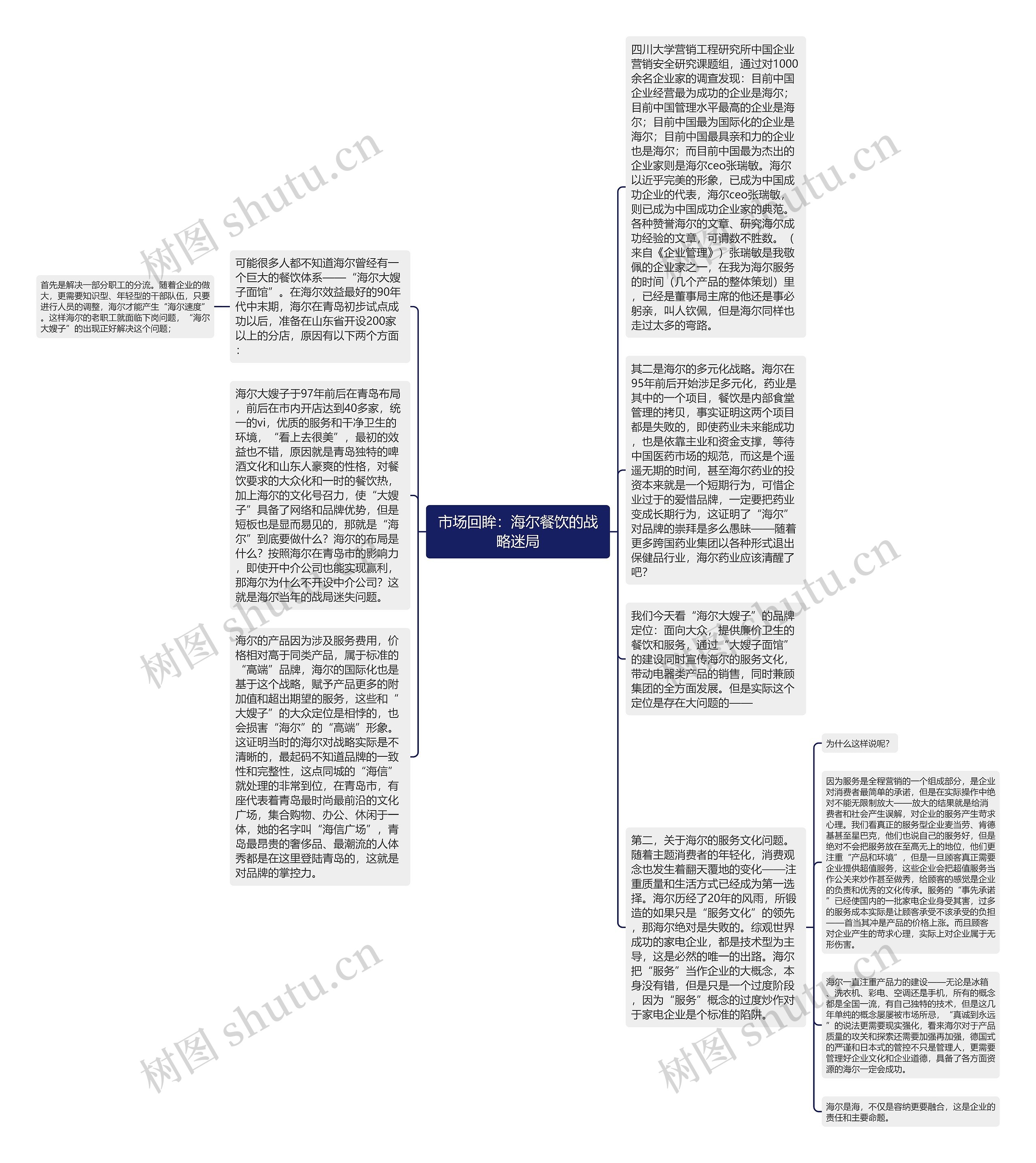 市场回眸：海尔餐饮的战略迷局思维导图