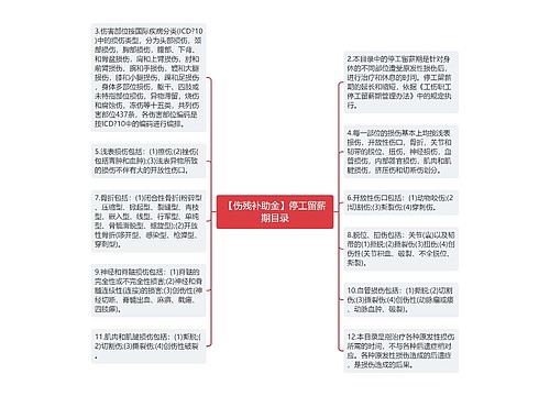 【伤残补助金】停工留薪期目录