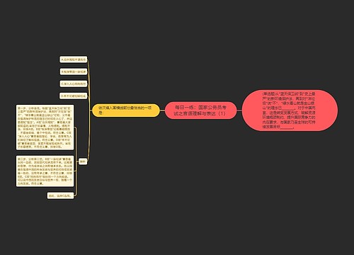 每日一练：国家公务员考试之言语理解与表达（1）