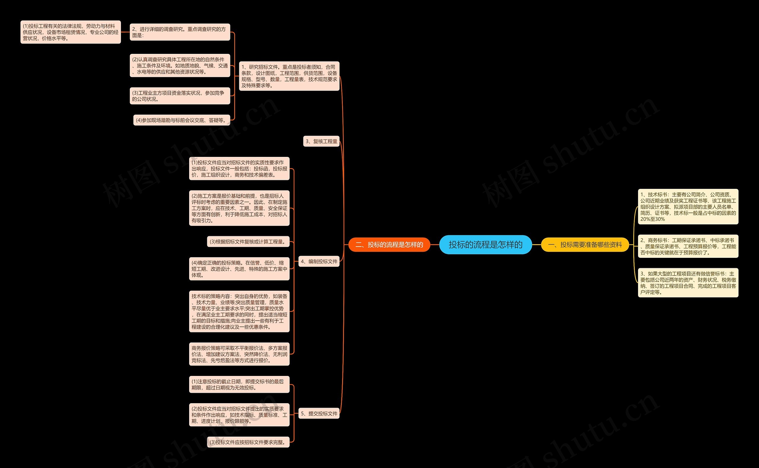 投标的流程是怎样的思维导图