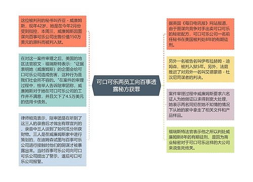 可口可乐两员工向百事透露秘方获罪