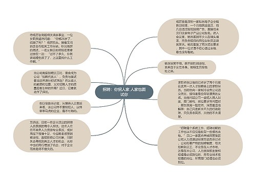 招聘：你招人家 人家也面试你