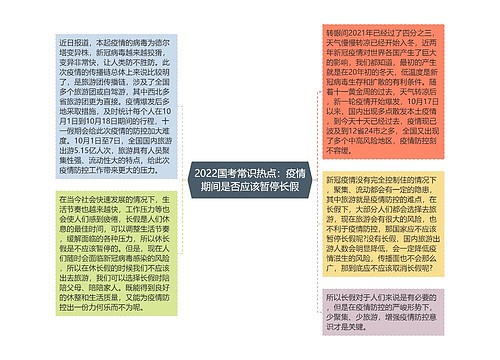 2022国考常识热点：疫情期间是否应该暂停长假