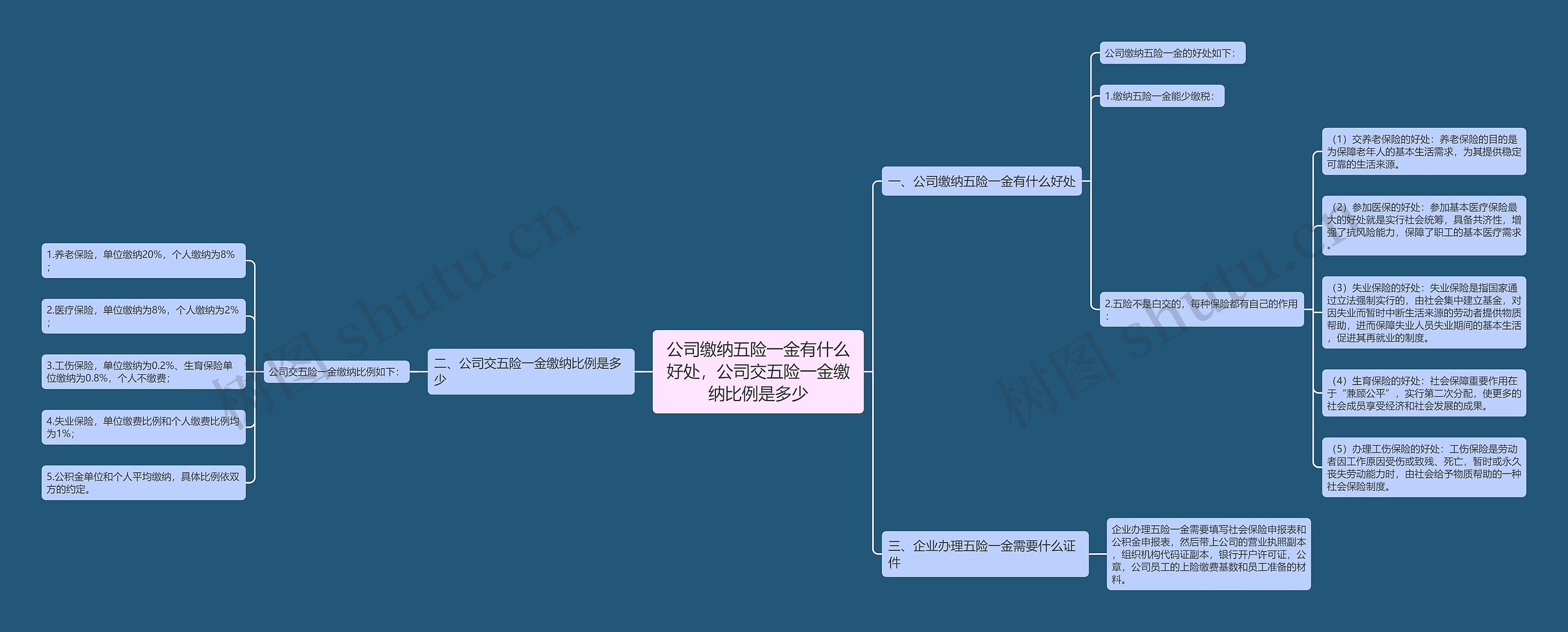 公司缴纳五险一金有什么好处，公司交五险一金缴纳比例是多少思维导图