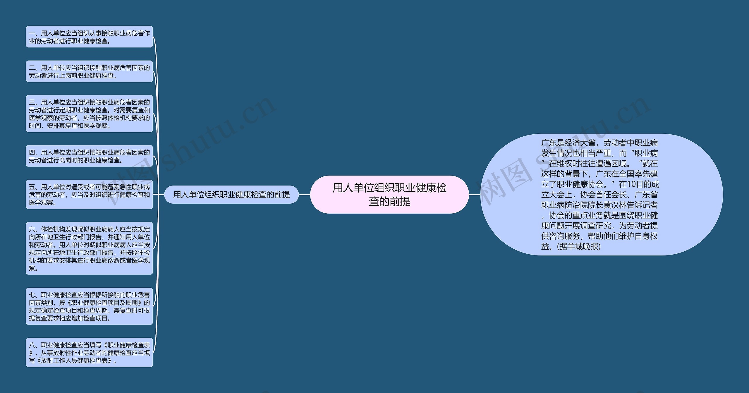 用人单位组织职业健康检查的前提思维导图