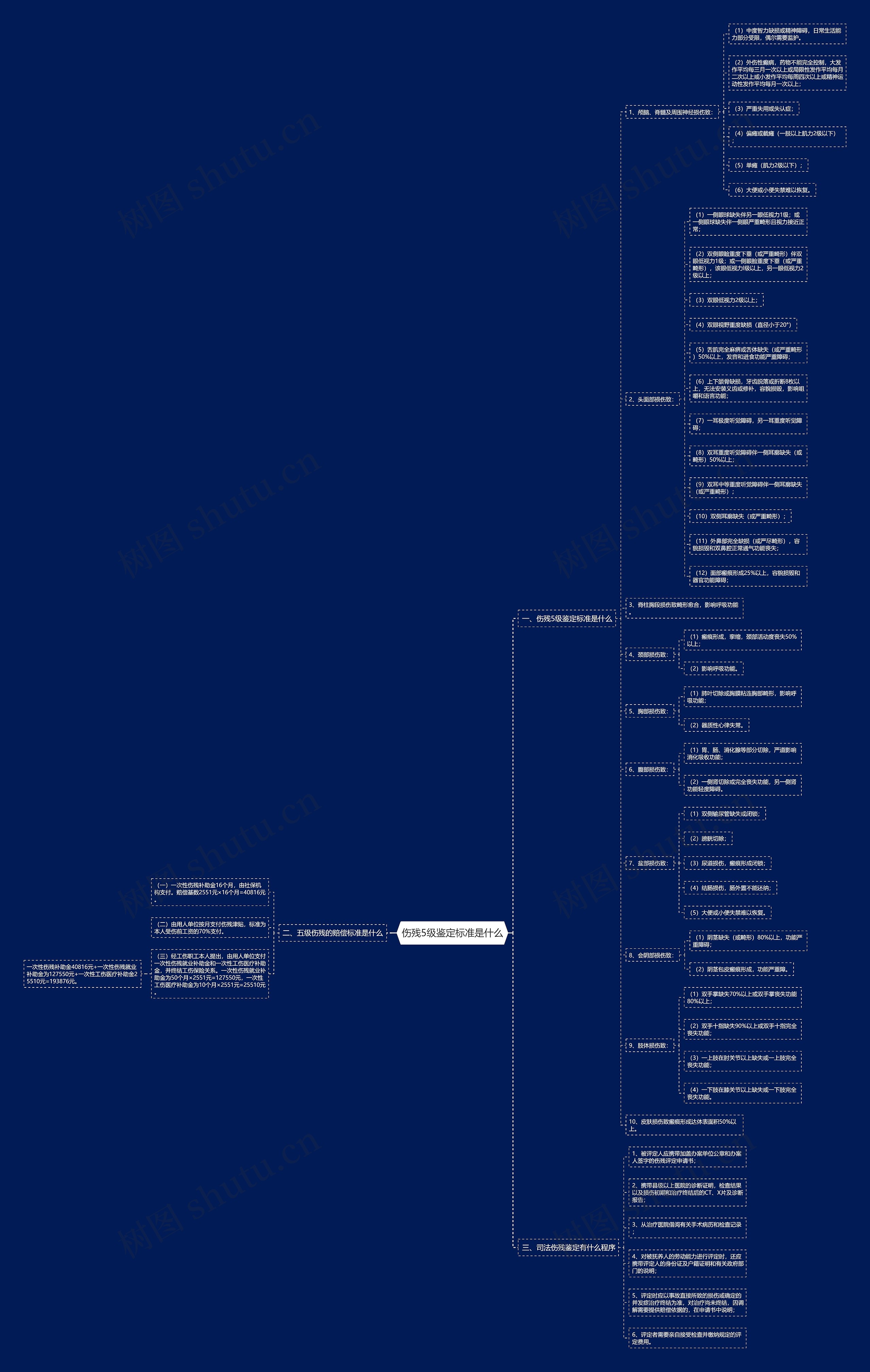 伤残5级鉴定标准是什么思维导图