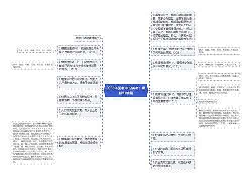 2022年国考申论备考：概括归纳题