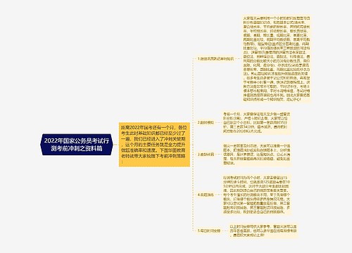 2022年国家公务员考试行测考前冲刺之资料篇