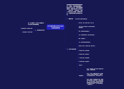 2022国考通过反对关系来巧解真假推理