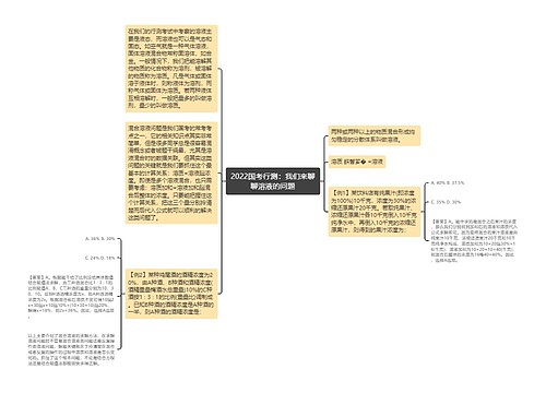 2022国考行测：我们来聊聊溶液的问题