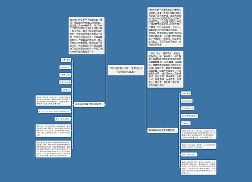 2022国考行测：论如何秒选标题选择题