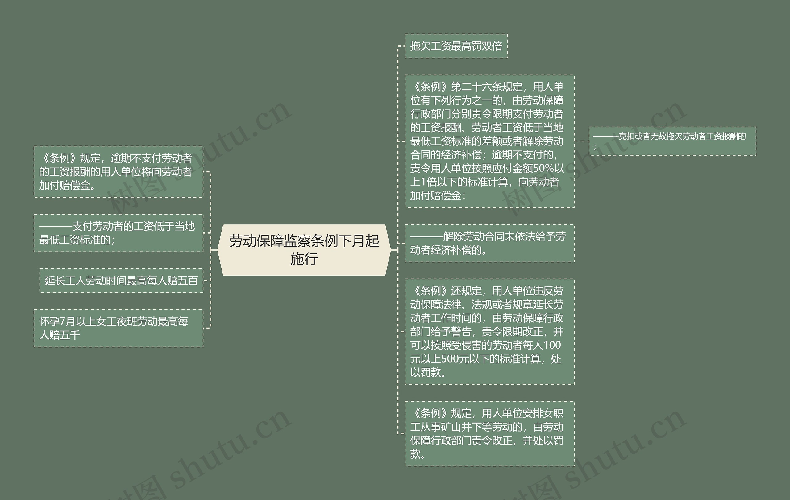 劳动保障监察条例下月起施行思维导图