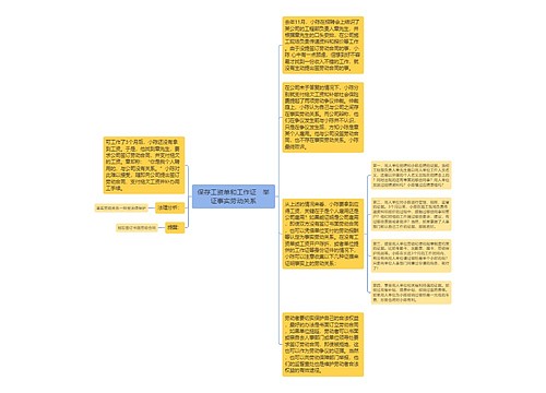 保存工资单和工作证　举证事实劳动关系