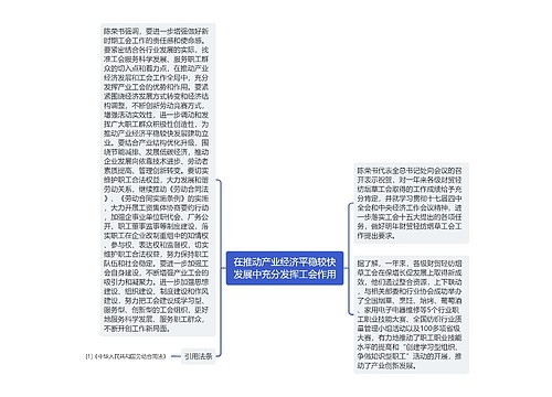 在推动产业经济平稳较快发展中充分发挥工会作用