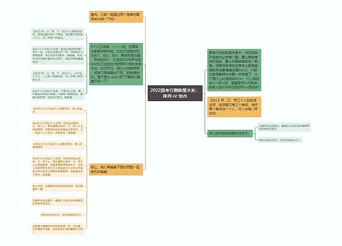 2022国考行测数量关系：排列 or 组合