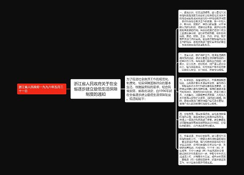 浙江省人民政府关于在全省逐步建立最低生活保障制度的通知