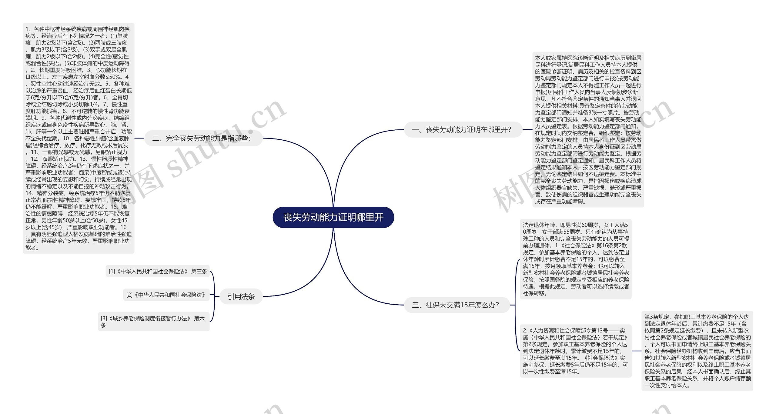 丧失劳动能力证明哪里开思维导图