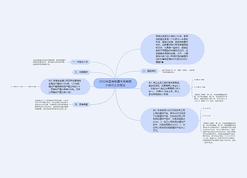 2022年国考数量关系解题小技巧之方程法