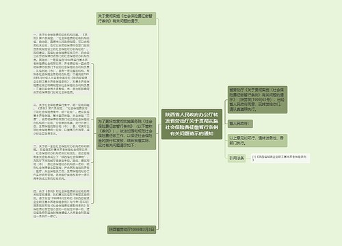 陕西省人民政府办公厅转发省劳动厅关于贯彻实施社会保险费征缴暂行条例有关问题请示的通知