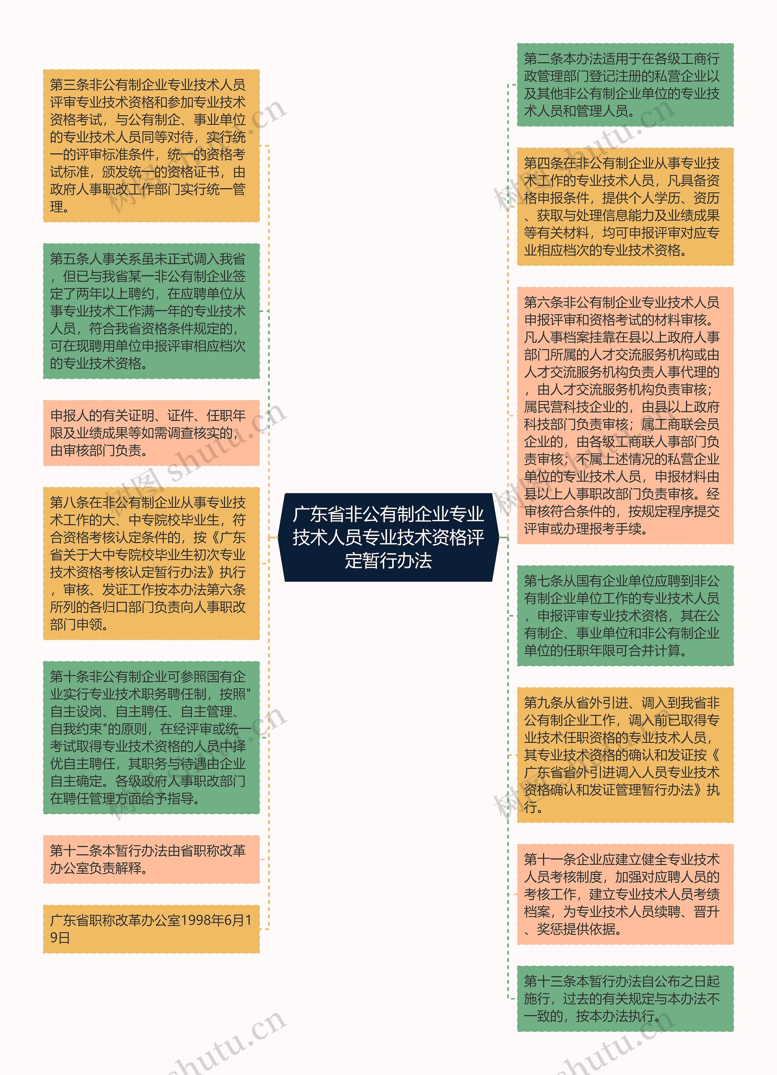 广东省非公有制企业专业技术人员专业技术资格评定暂行办法思维导图