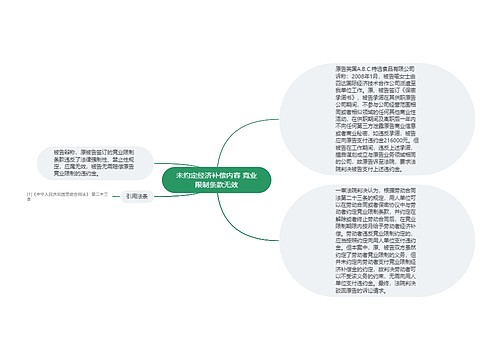 未约定经济补偿内容 竞业限制条款无效