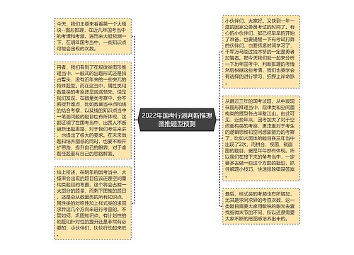 2022年国考行测判断推理图推题型预测