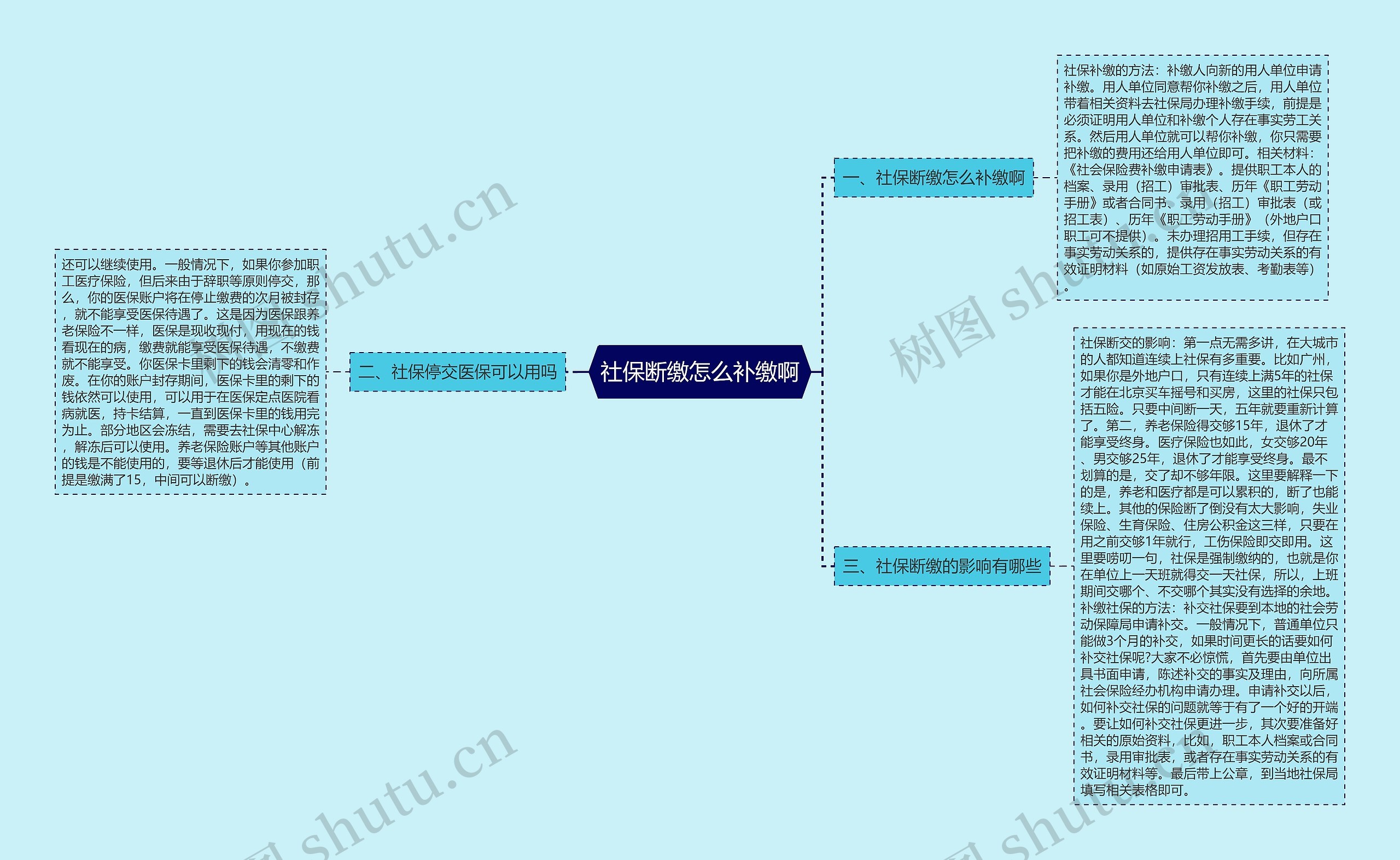 社保断缴怎么补缴啊思维导图