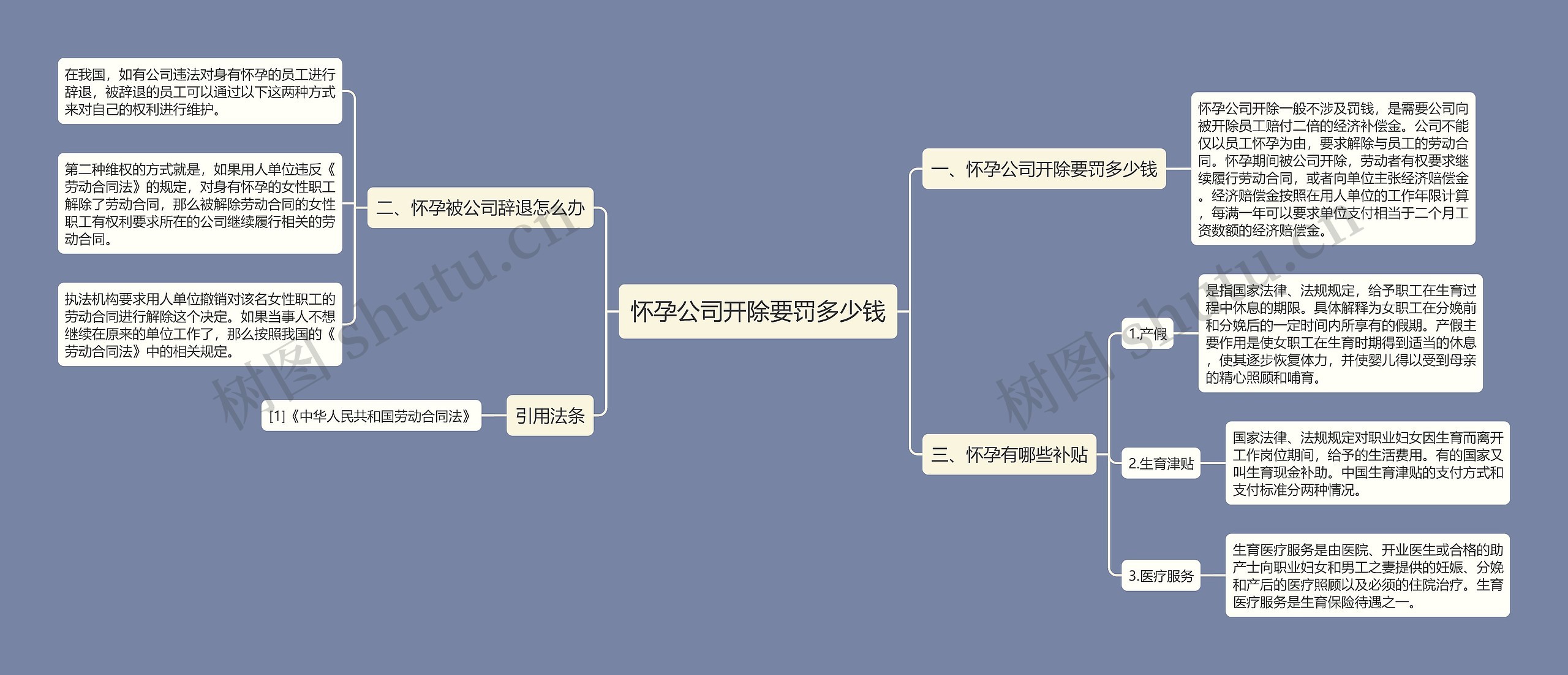 怀孕公司开除要罚多少钱思维导图