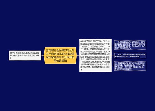 劳动和社会保障部办公厅关于确定首批职业技能鉴定国家题库地方分库开发单位的通知