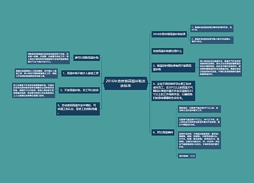 2016年贵州省高温补贴发放标准