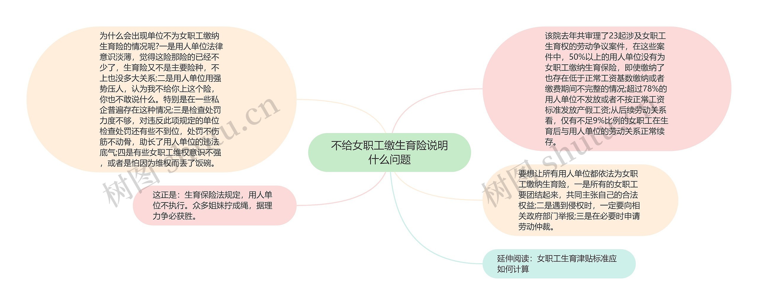 不给女职工缴生育险说明什么问题思维导图