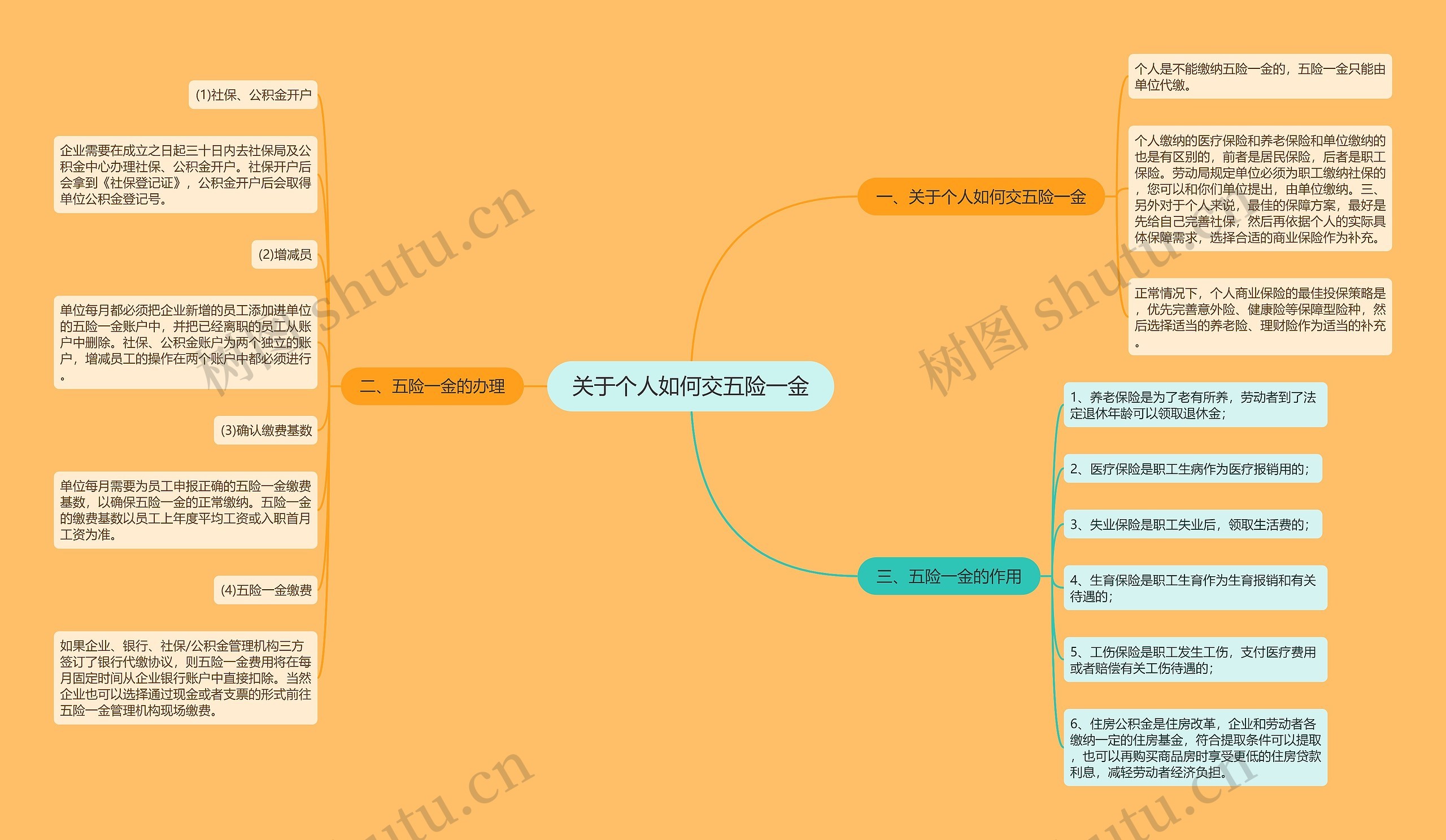 关于个人如何交五险一金