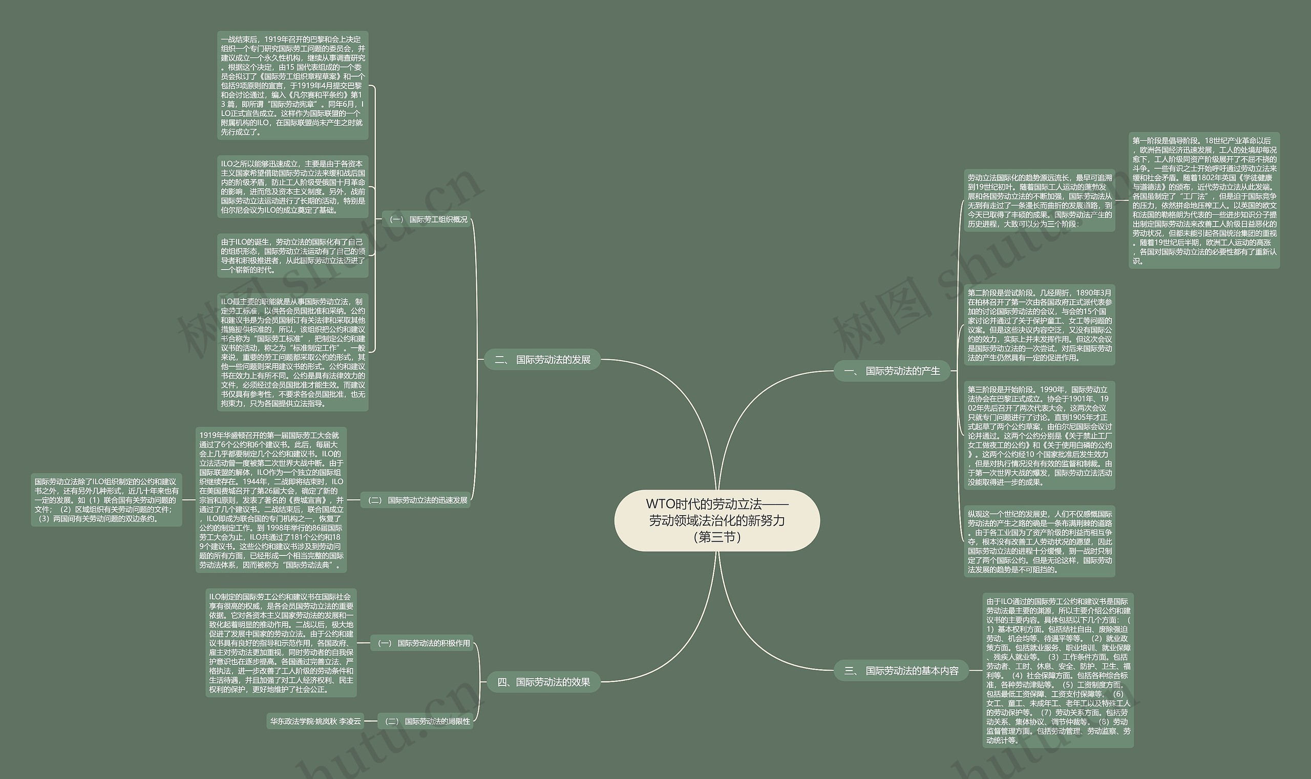 WTO时代的劳动立法——劳动领域法治化的新努力（第三节）思维导图