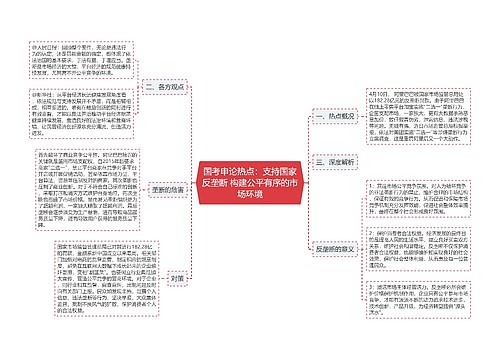 国考申论热点：支持国家反垄断 构建公平有序的市场环境