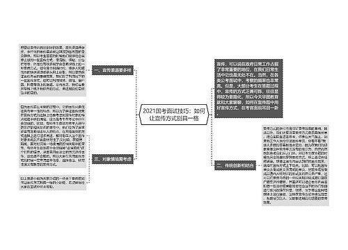 2021国考面试技巧：如何让宣传方式别具一格