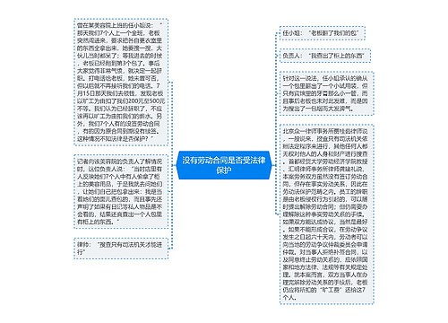 没有劳动合同是否受法律保护