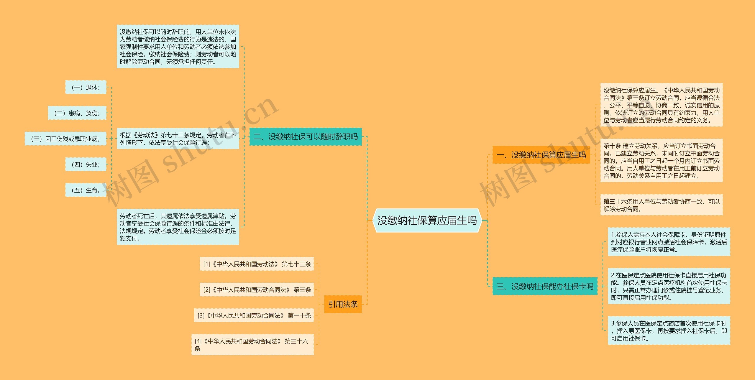 没缴纳社保算应届生吗思维导图